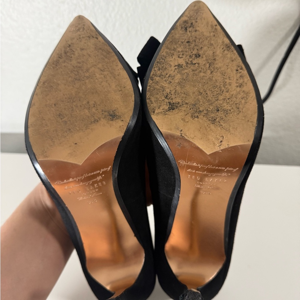 Ted Baker Black Heels with Bow Accent - Picture 6 of 8